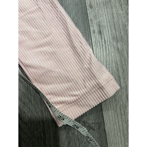 Vintage 90's Nike Womens Ribbed Pink Ribbed High Waist Shiny Retro Leggings - Picture 5 of 7